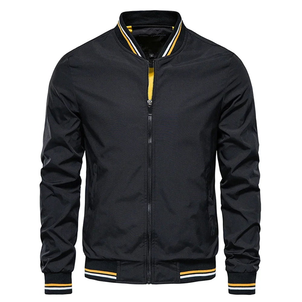 Unisex Varsity Bomber Jacket with Ribbed Accents