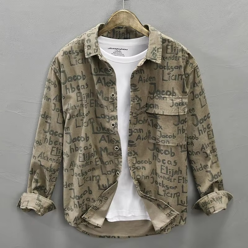 Unisex Shirt with Vintage Letter Print