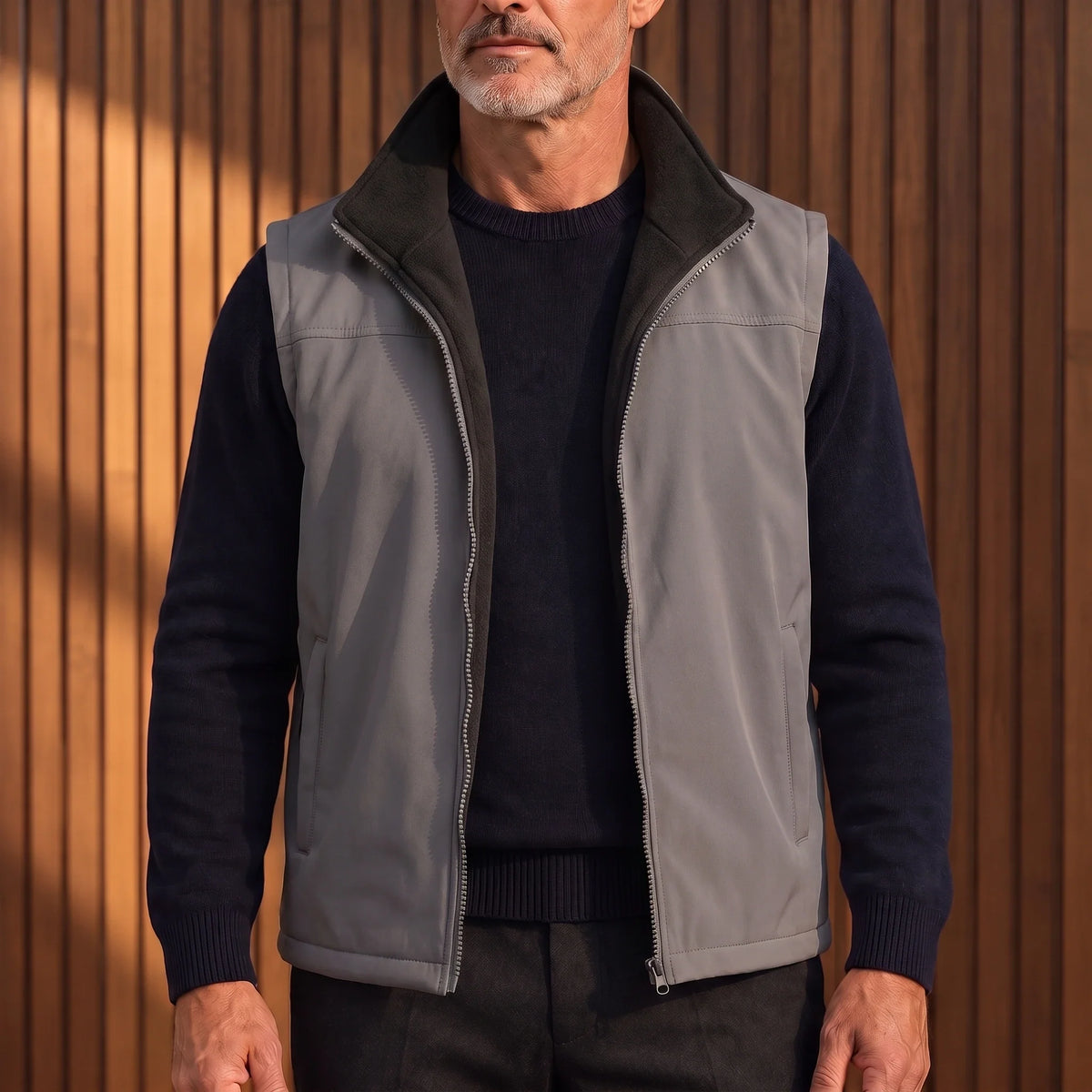 Unisex Softshell Fleece Vest with High Collar