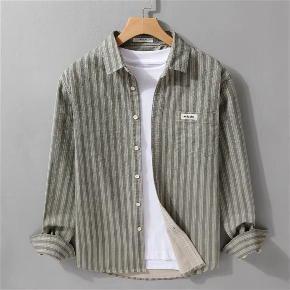Unisex Striped Cotton Button Shirt