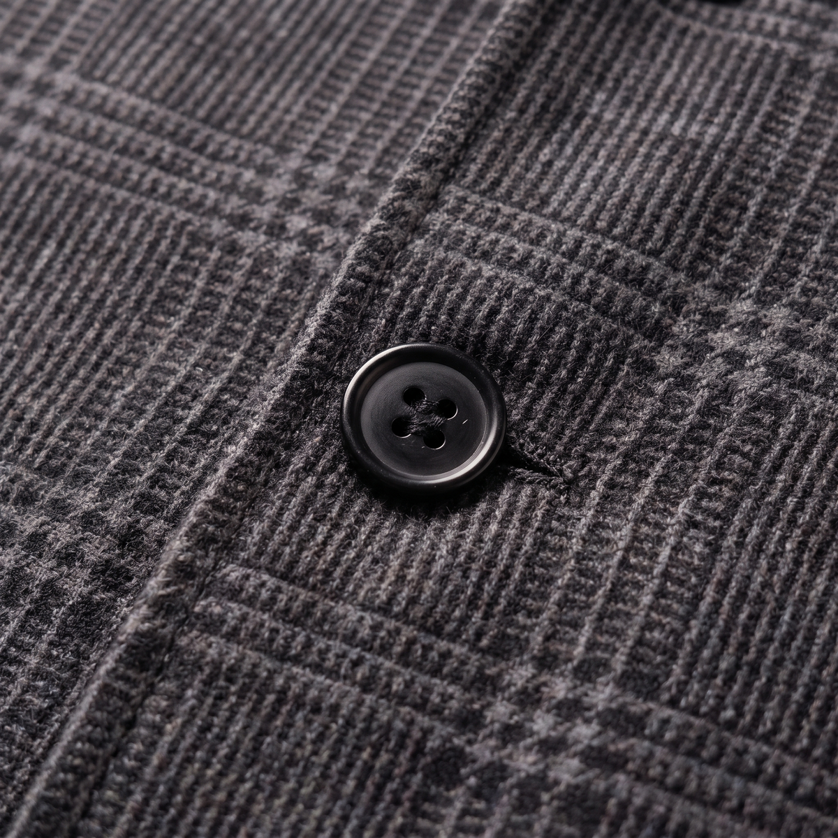 Unisex Jacket with Check Pattern and Button Front