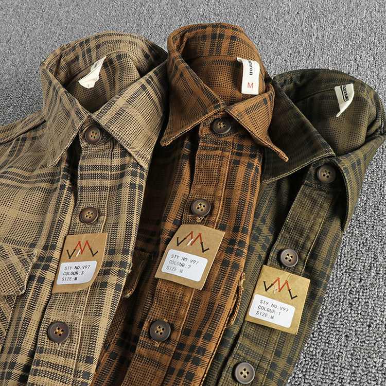 Unisex Plaid Woven Cotton Shirt