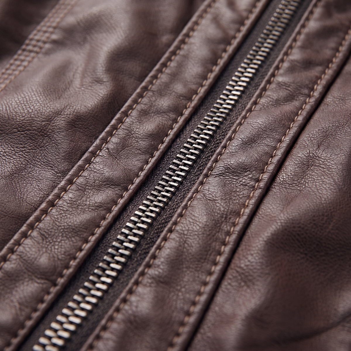 Unisex Faux Suede Jacket with Zip Front and Classic Collar