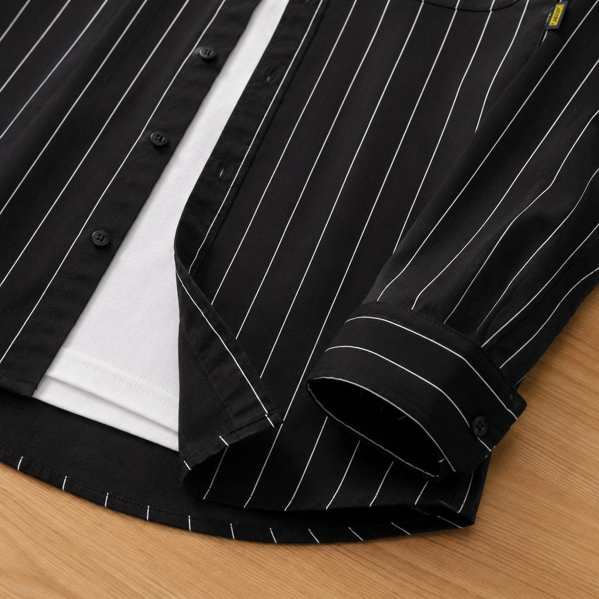 Unisex Vertical Stripe Long-Sleeve Overshirt Jacket