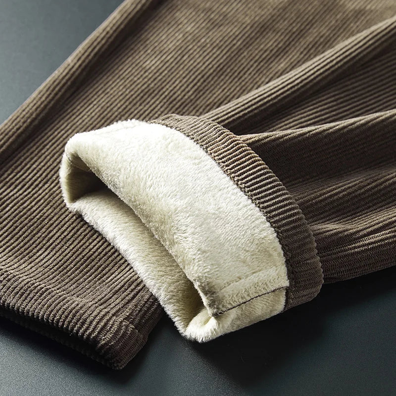 Unisex Fleece-Lined Corduroy Trousers