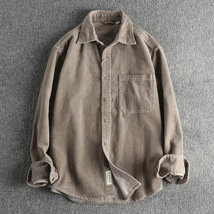 Unisex Corduroy Shirt with Workwear Style
