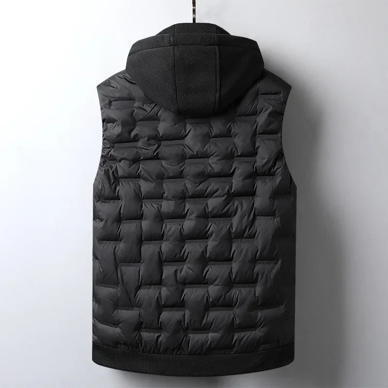 Unisex Quilted Vest with Detachable Hood