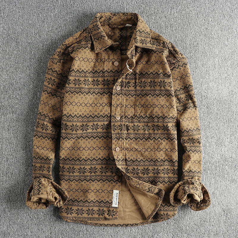 Unisex Casual Shirt in Textured Woven Cotton