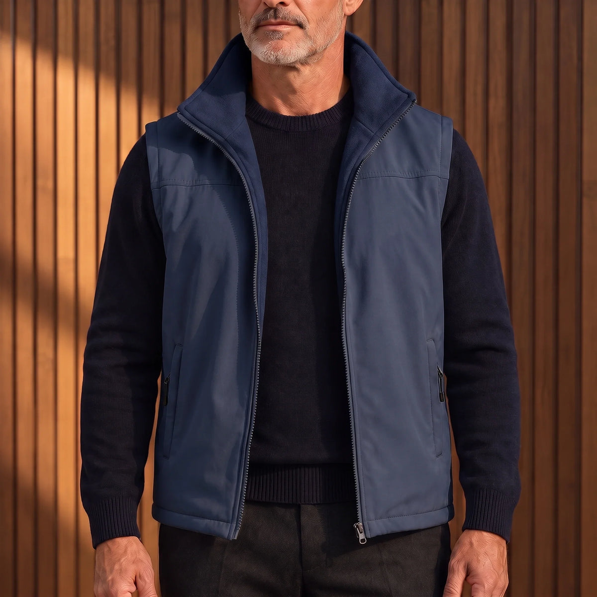 Unisex Softshell Fleece Vest with High Collar