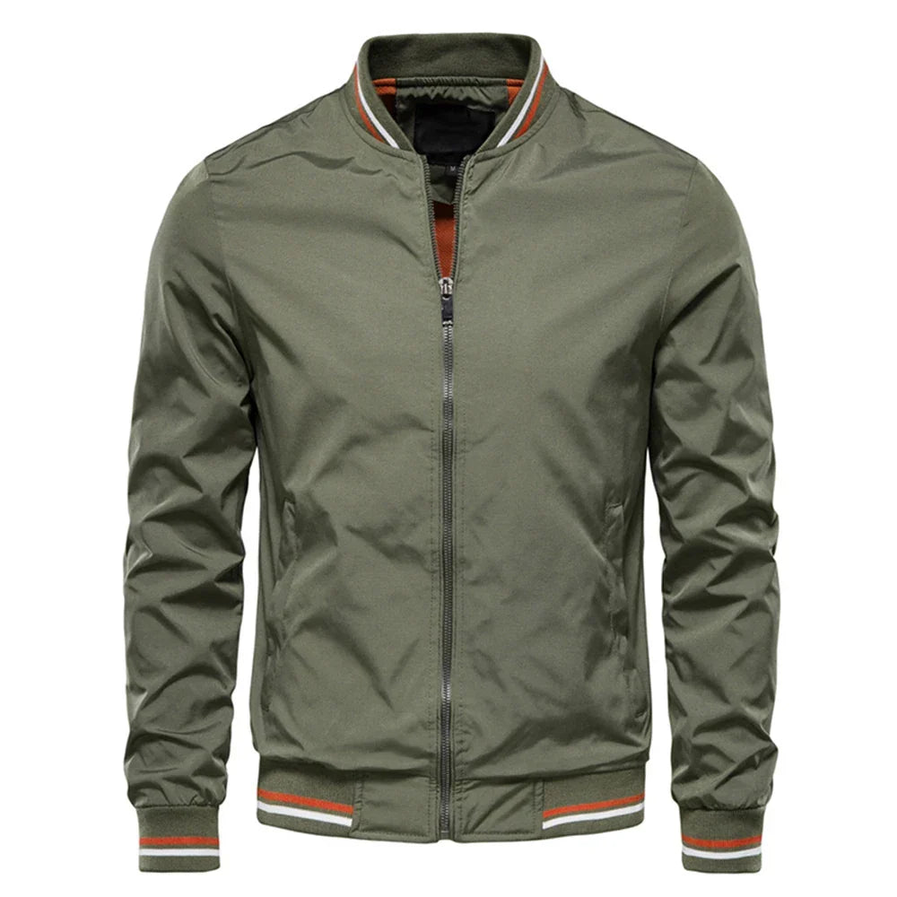 Unisex Varsity Bomber Jacket with Ribbed Accents