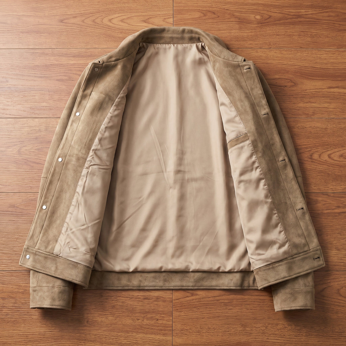 Unisex Jacket with Suede Touch and Slim Trucker Fit