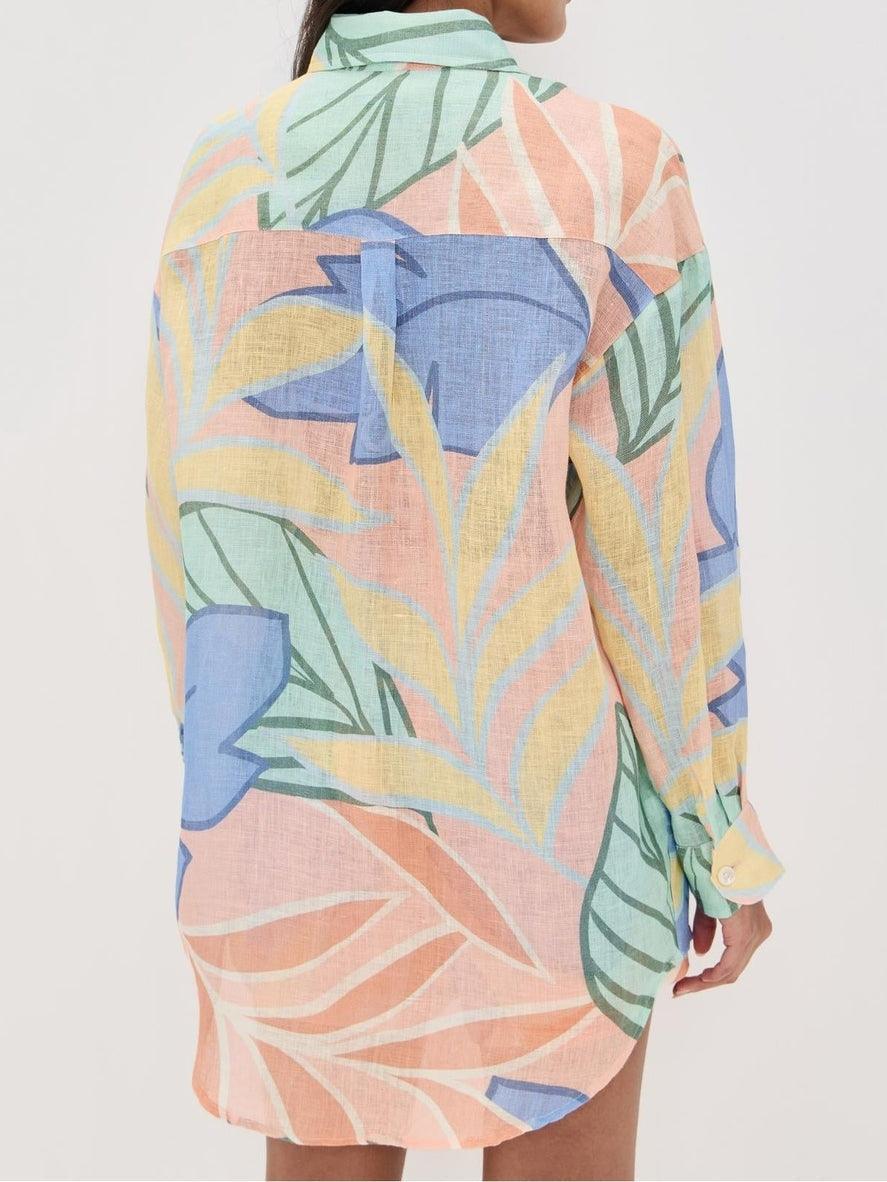 Women's Clothing Set with Tropical Leaf Print