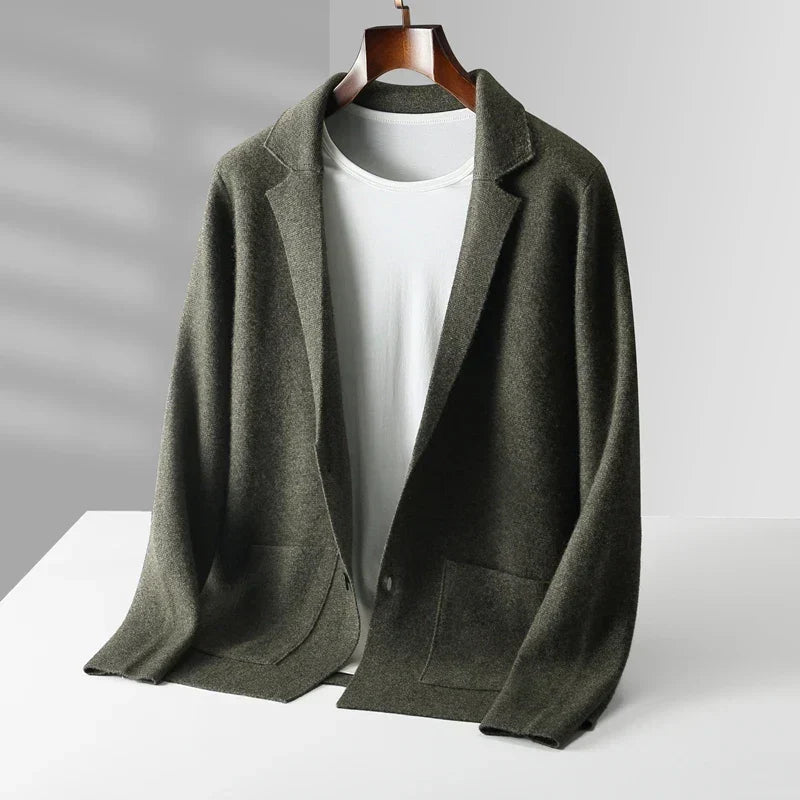 Unisex Cashmere Cardigan with Button Front and Pockets