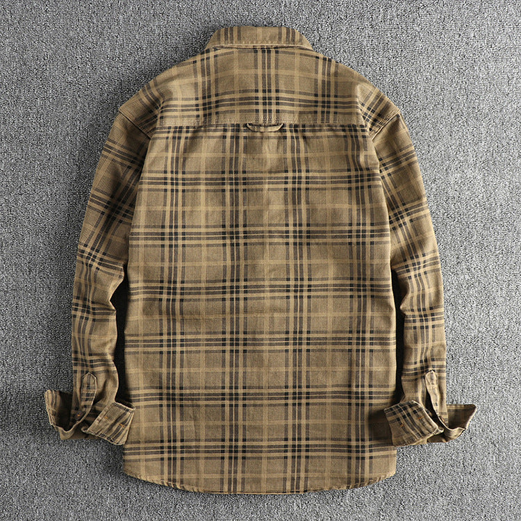 Unisex Plaid Woven Cotton Shirt