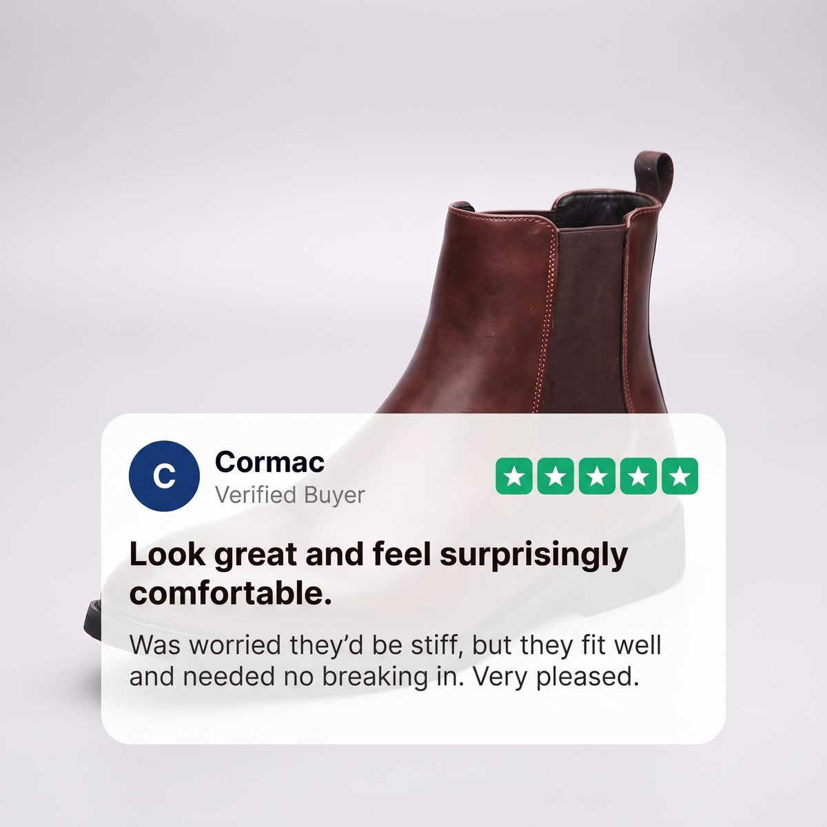 Unisex Chelsea Boots with Elasticated Sides and Low Block Heel