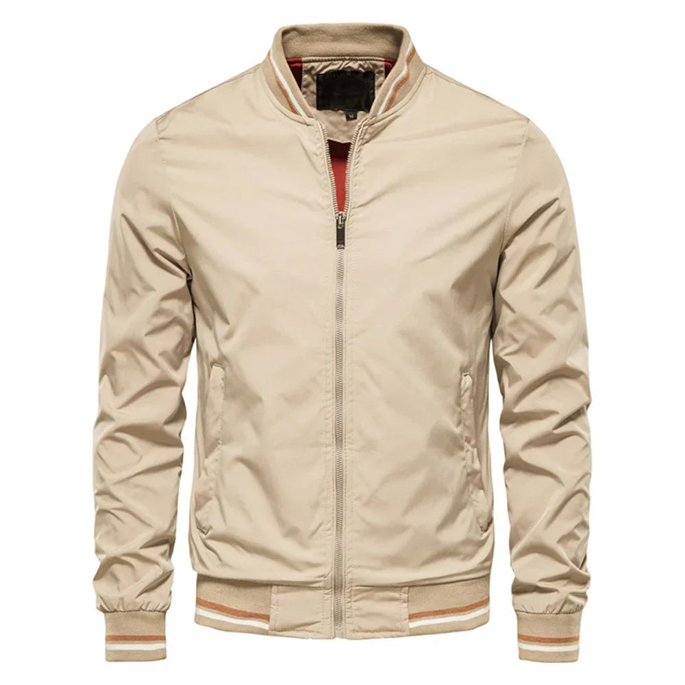 Unisex Varsity Bomber Jacket with Ribbed Accents