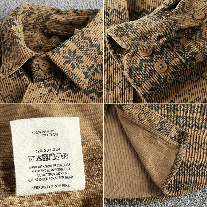 Unisex Casual Shirt in Textured Woven Cotton
