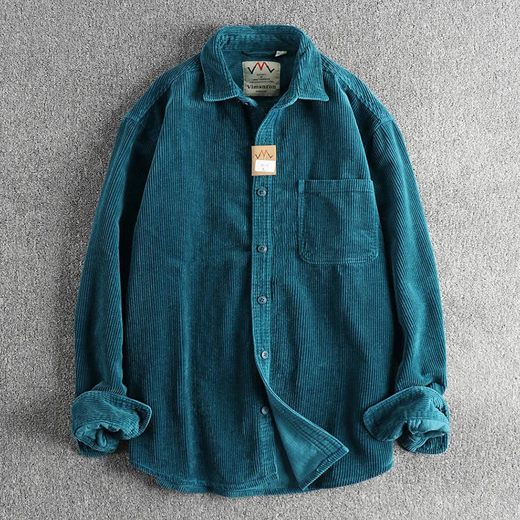 Unisex Corduroy Shirt with Workwear Style