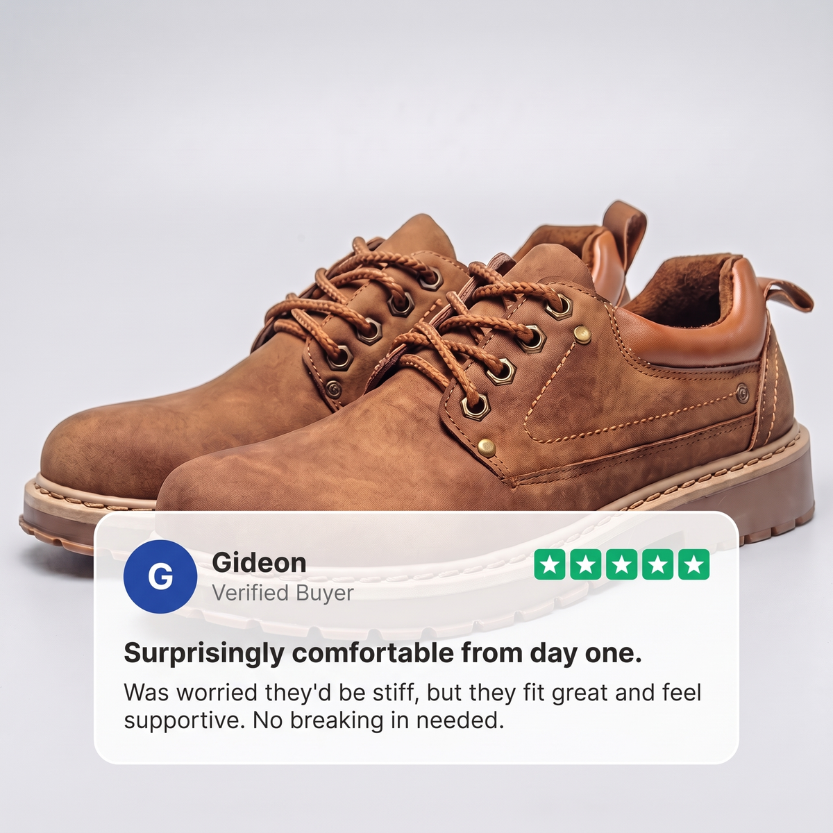 Unisex Leather Boots with Lace-Up Front and Rubber Sole