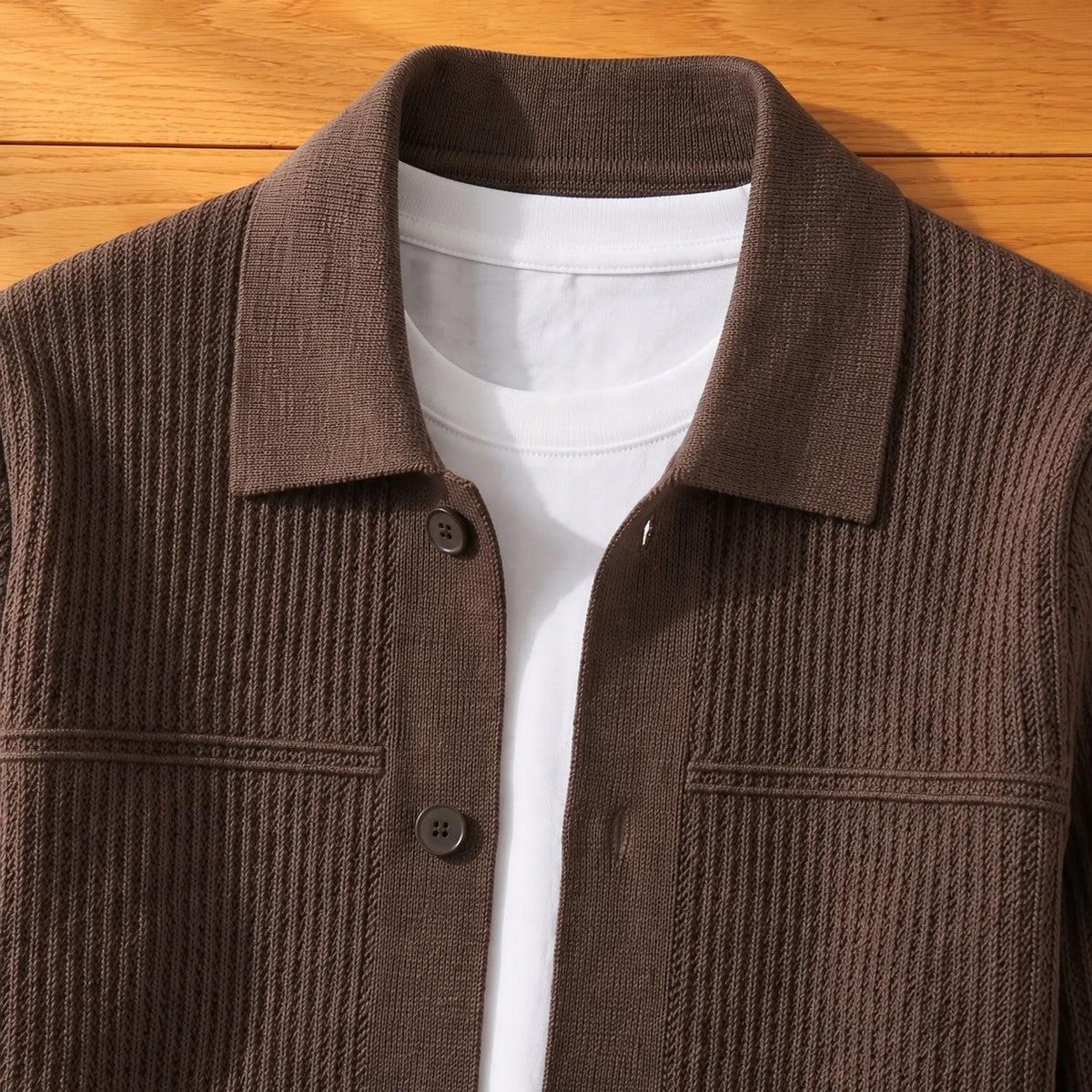 Unisex Cardigan in Jacquard Knit with Buttons