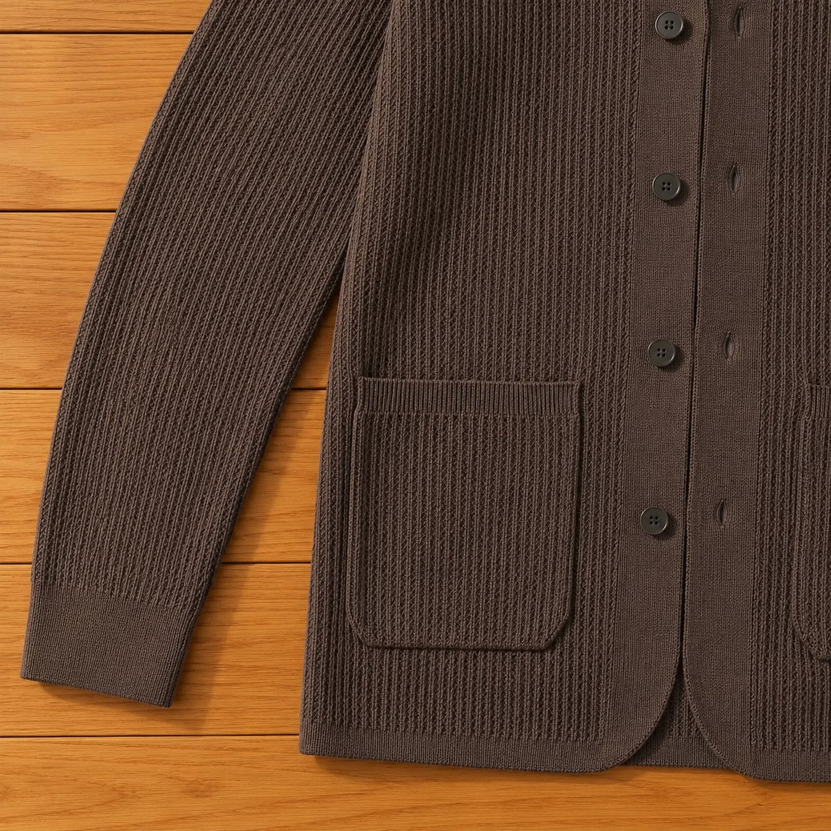 Unisex Cardigan in Jacquard Knit with Buttons