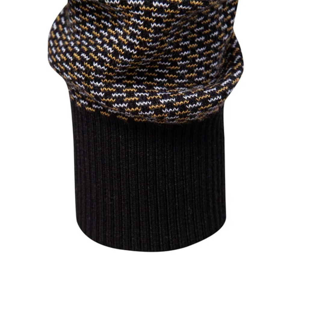 Men's Jacquard Knit Sweater with Half Zip