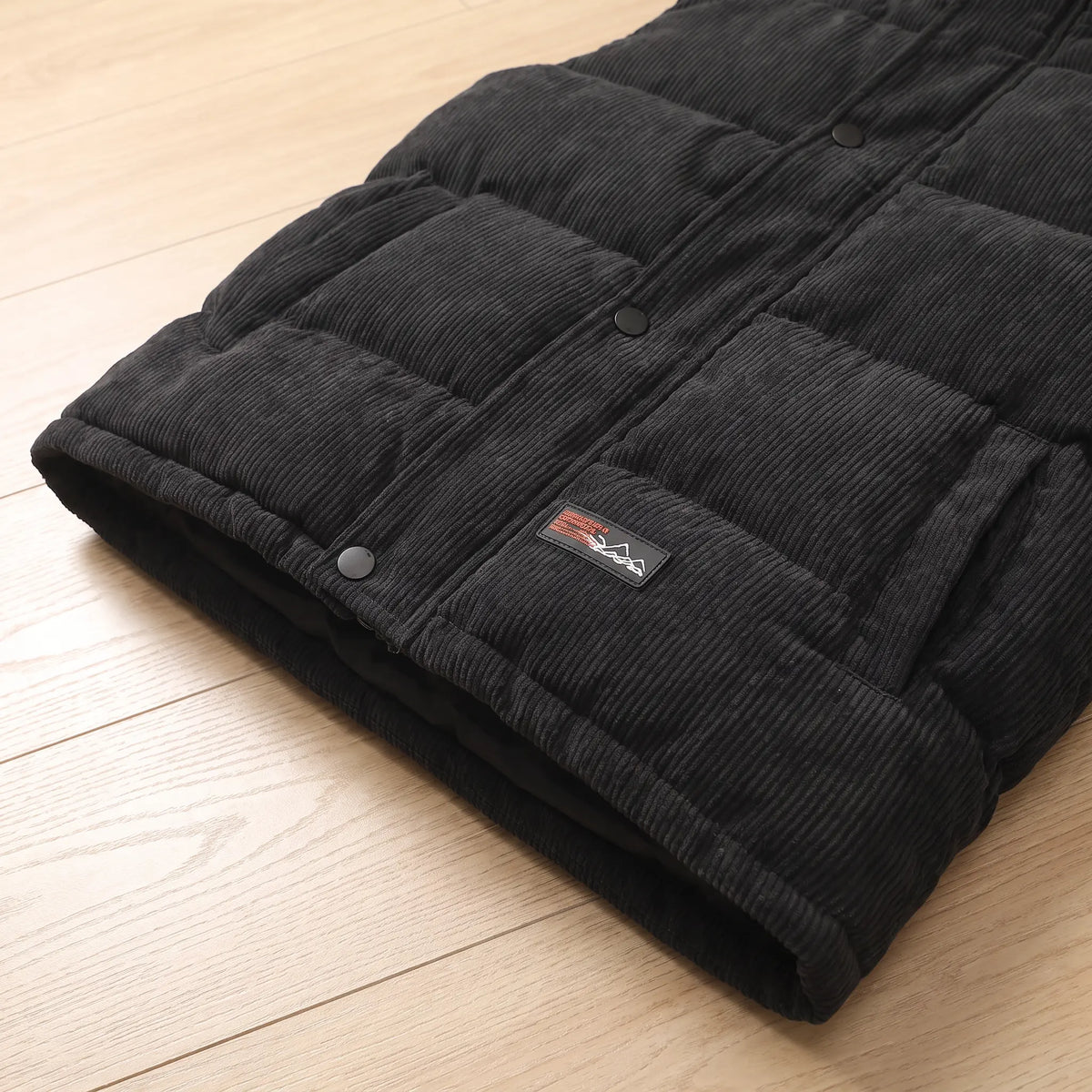 Unisex Corduroy Puffer Vest with Stand Collar