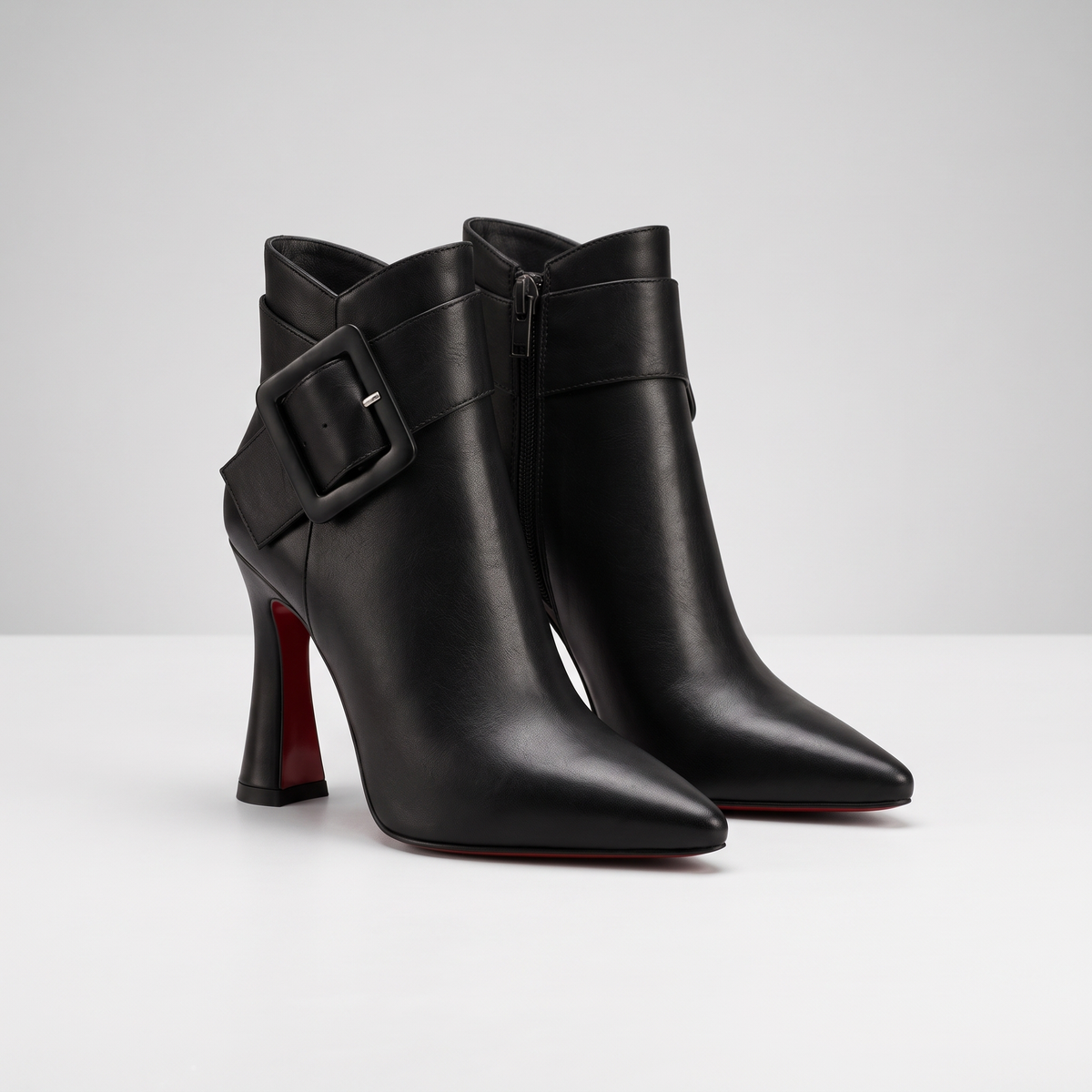 Unisex Boots with Strap Details and Block Heel