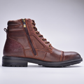 Unisex Boots with Leather Upper and Lace-Up Front