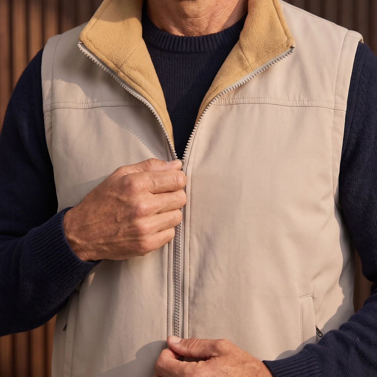 Unisex Softshell Fleece Vest with High Collar