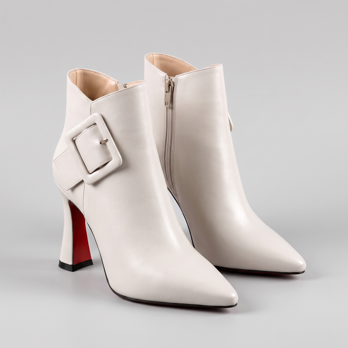 Unisex Boots with Strap Details and Block Heel