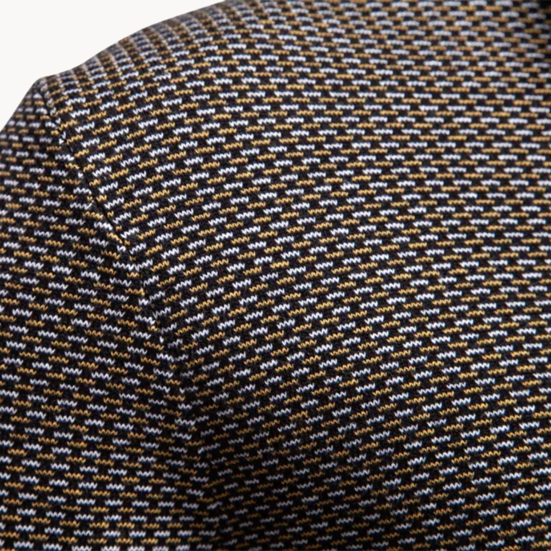 Men's Jacquard Knit Sweater with Half Zip