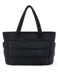 Women's Quilted Puffer Tote Bag with Side Pockets