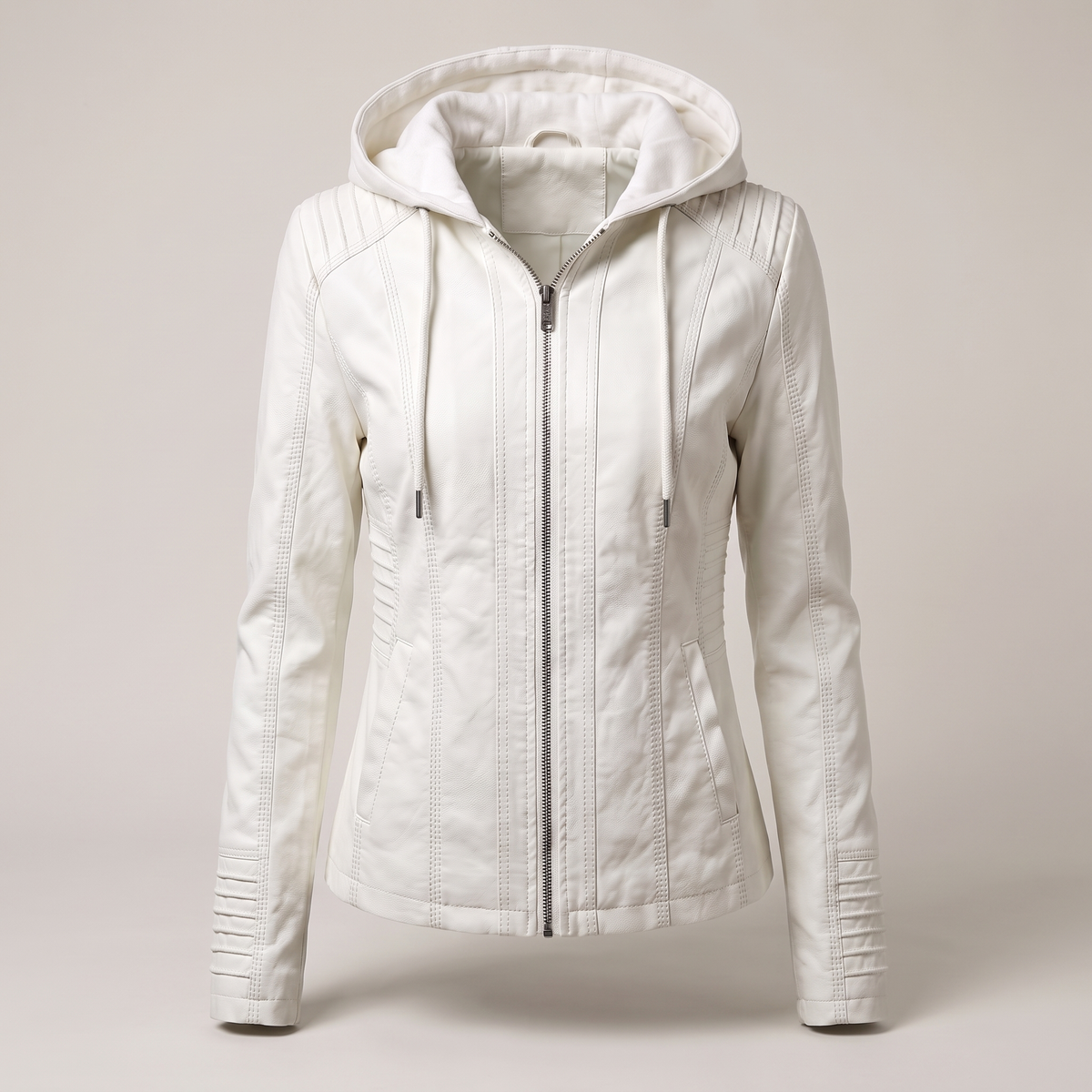 Unisex Faux Suede Jacket with Zip Front and Classic Collar