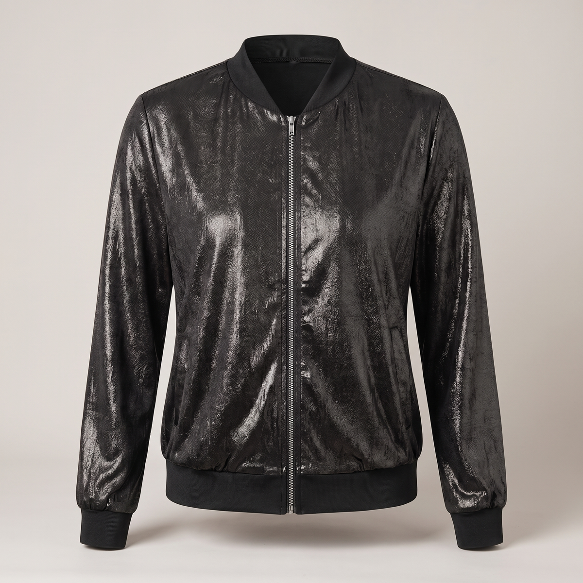 Unisex Jacket with Glitter Sleeve Detail