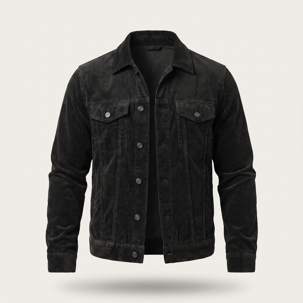 Unisex Overshirt Jacket in Cotton Corduroy with Button Front