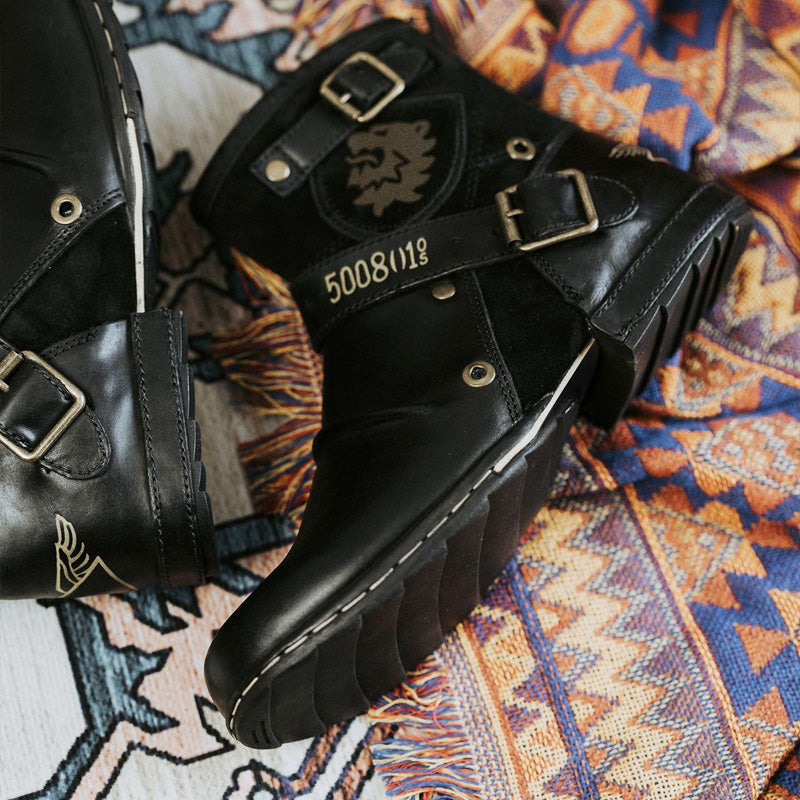 Men's Western Cowboy Leather Boots with Zipper