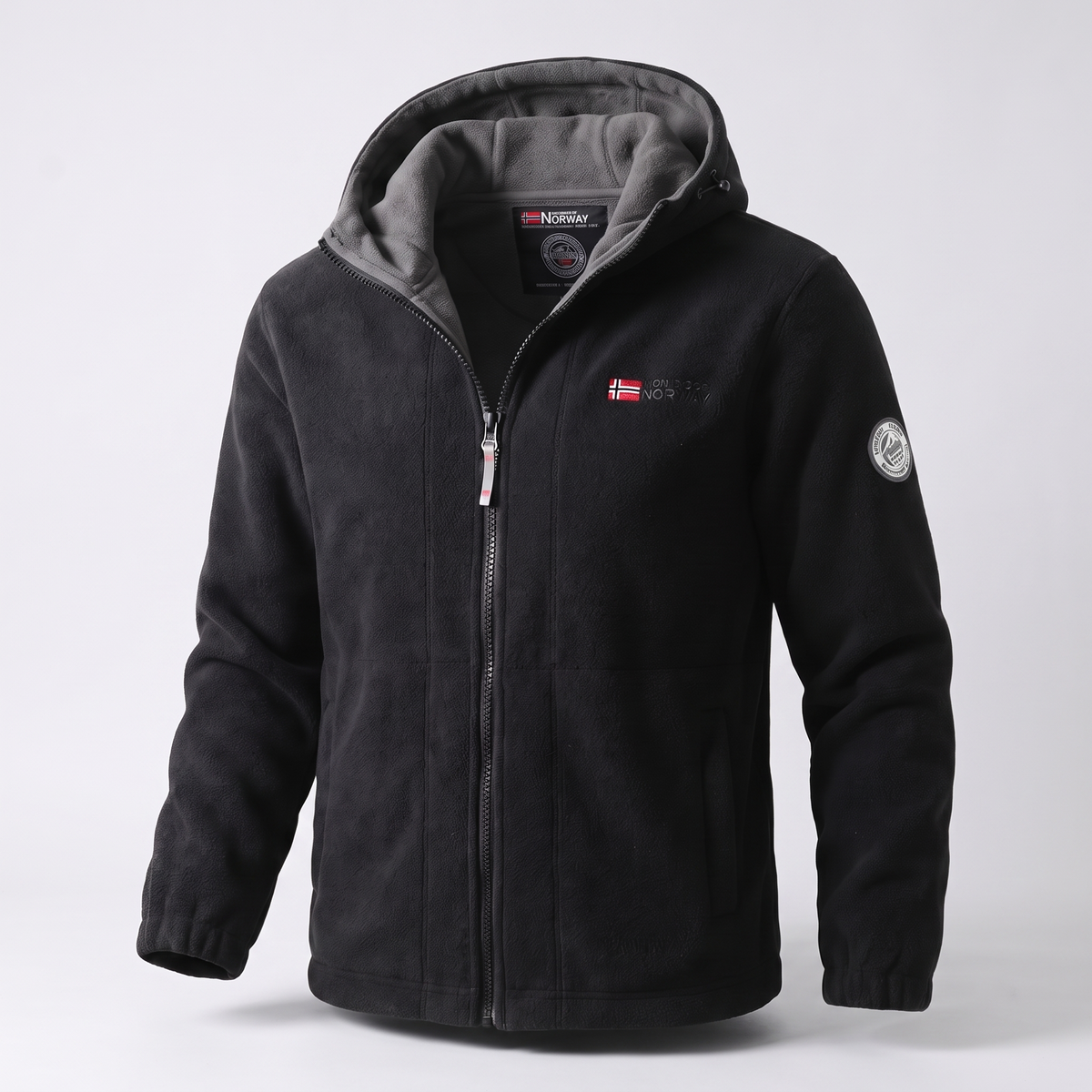 Unisex Fleece Jacket with High Collar and Zip Pockets