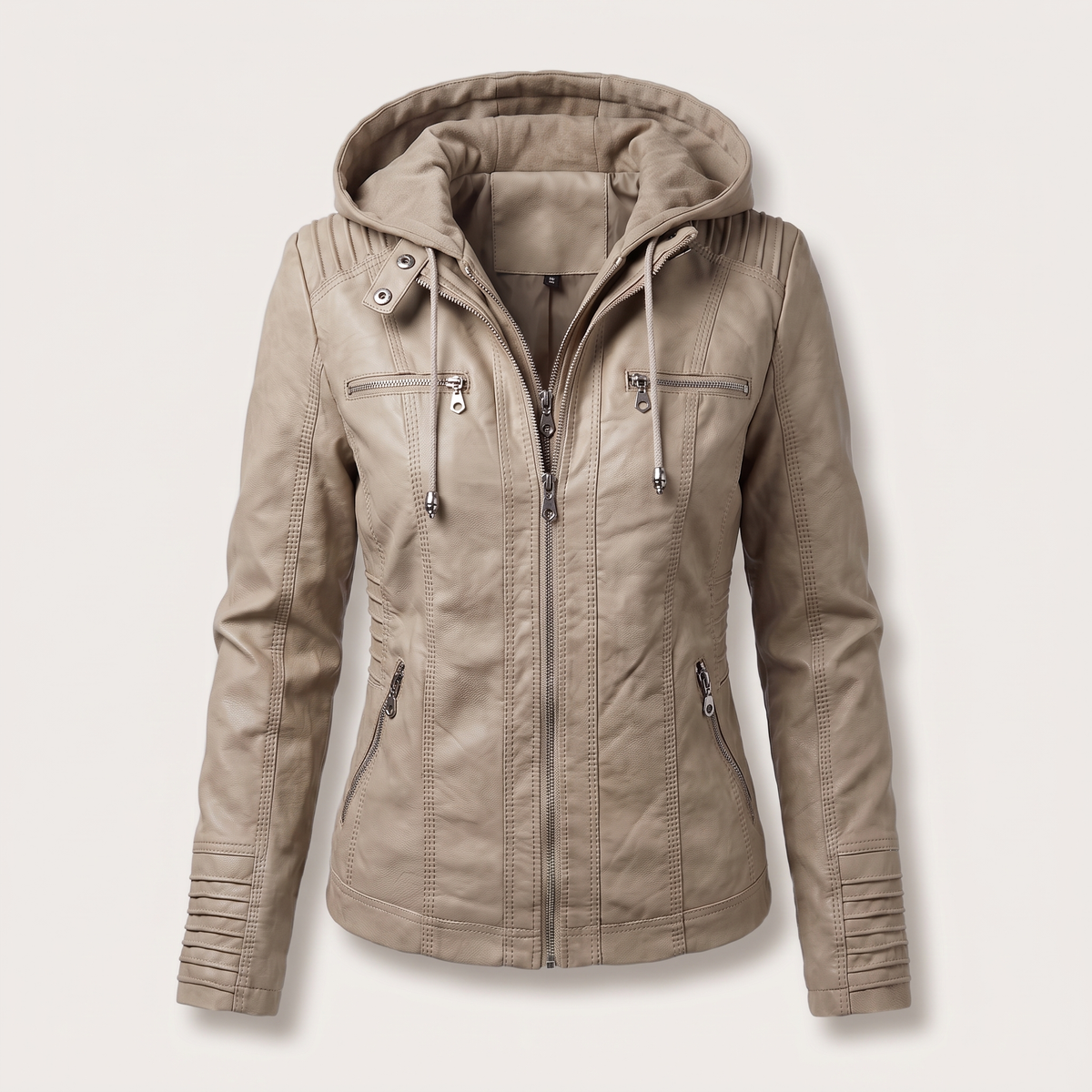 Unisex Faux Suede Jacket with Zip Front and Classic Collar