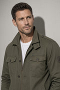 Men's Jacket Four-Pocket Stand Collar — Front Studio View